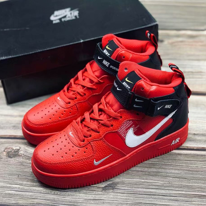 AIR FORCE 1 MID UTILITY AF1 High Help Runing Shoes-Red/Black_60688