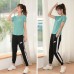 2 Piece Set Quick drying Yoga For Women's Running Fitness T-Shirt Sports Wear Fitness Clothing Women Training Set Pants Sport Suit-7623352