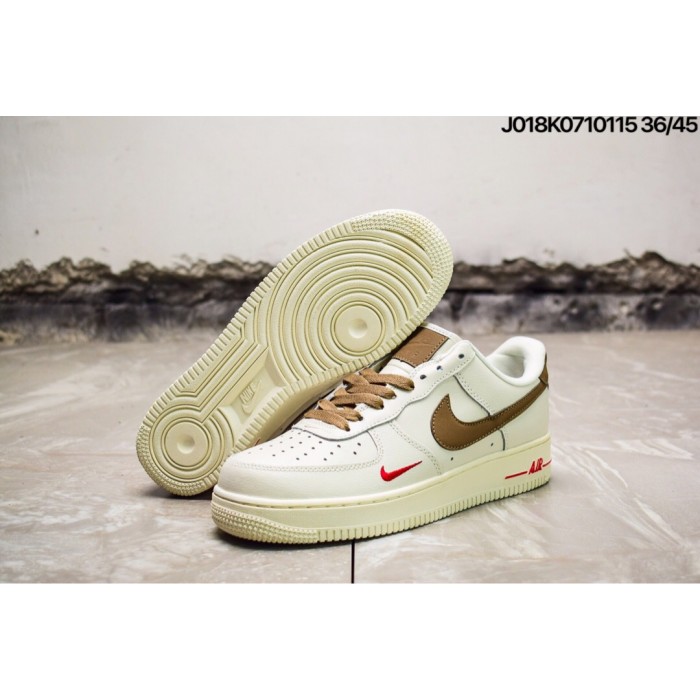 Air Force 1 AF1“THE BUND”Runing Shoes-Light Yellow/Brown_91417