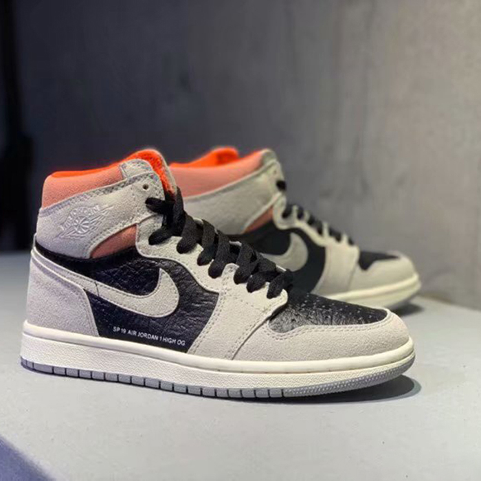 Air Jordan 1 AJ1 High Help Basketball Shoes-White/Black_50642