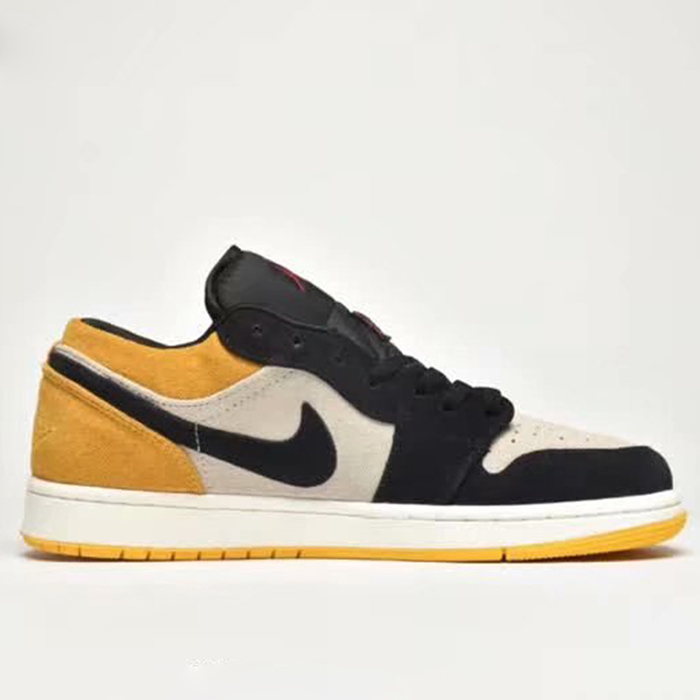 Air Jordan 1 Low AJ1 Running Shoes-Black/Yellow_69986