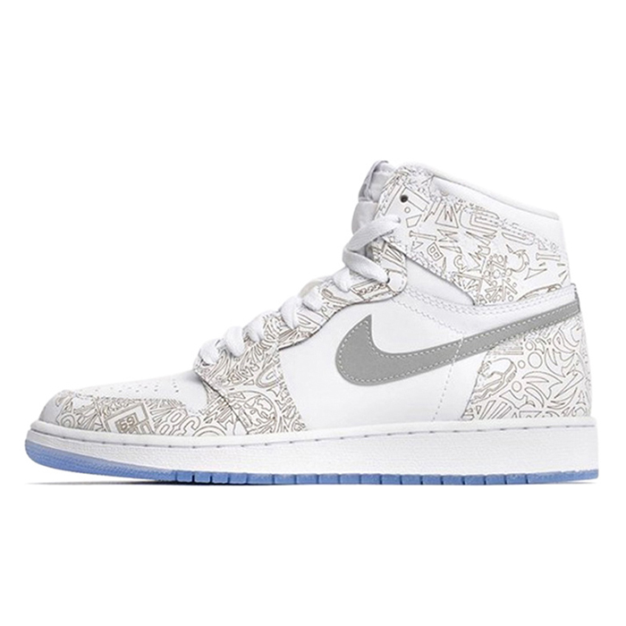 Jordan 1 Series AJ1 Running Shoes-White/Gray_55201