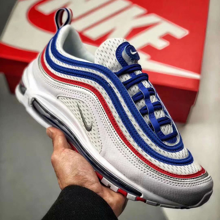 Air Max 97 Bullet Running Shoes-White/Blue_10123