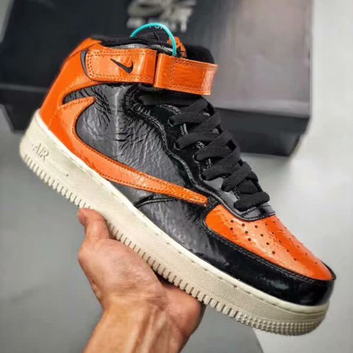 Travis Scott x Air Force 1 AF1 Running Shoes-Black/Orange_97485
