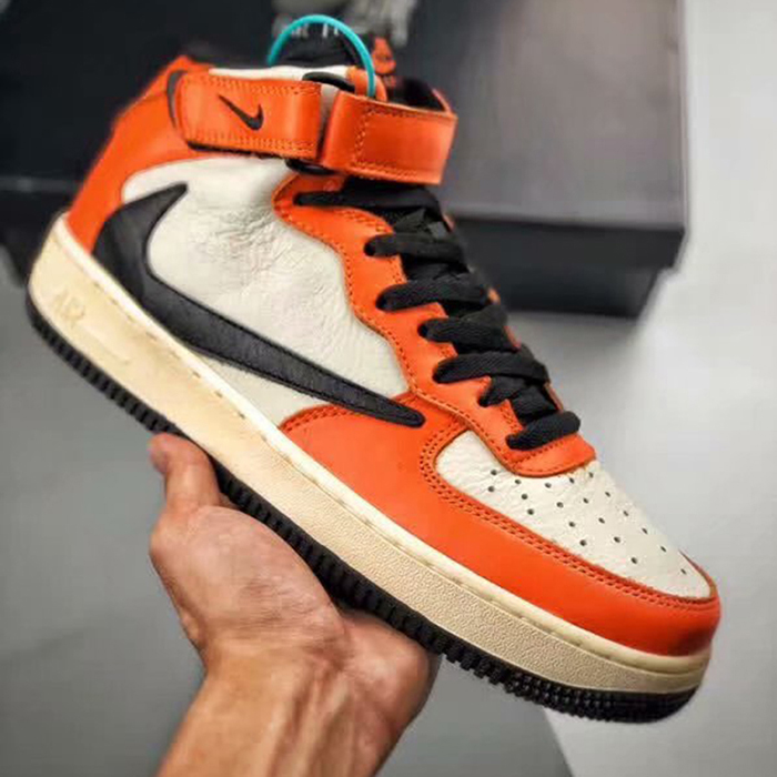 Travis Scott x Air Force 1 AF1 Running Shoes-White/Orange_54653