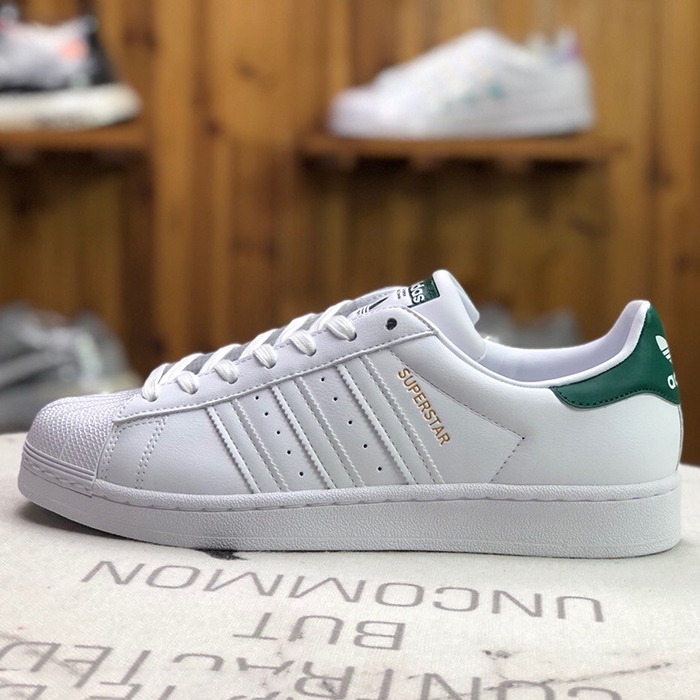 Adidas SUPERSTAR Running Shoes-White/Green_38365