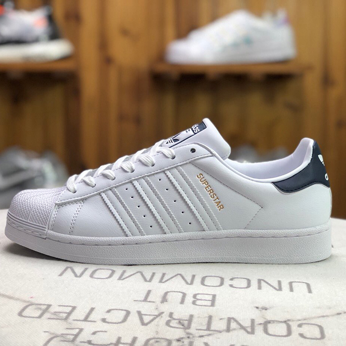 Adidas SUPERSTAR Running Shoes-White/Navy Blue_72643