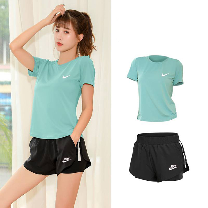 2 Piece Set Quick drying Yoga For Women's Running Fitness T-Shirt Sports Wear Fitness Clothing Women Training Set Pants Sport Suit-3192902