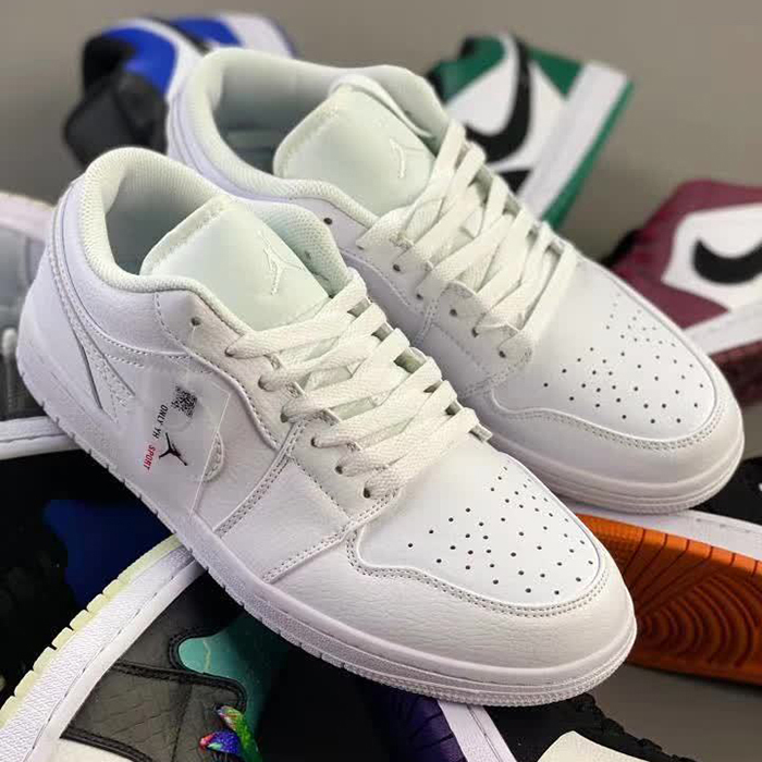Crossover Air Jordan 1 Retro Low AJ1 Running Shoes-All White-9239699
