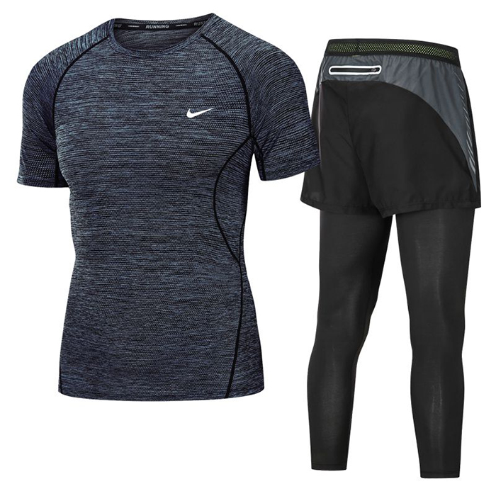 2 Piece Set Quick drying For men's Running Fitness Sports Wear Fitness Clothing men Training Set Sport Suit-6482708