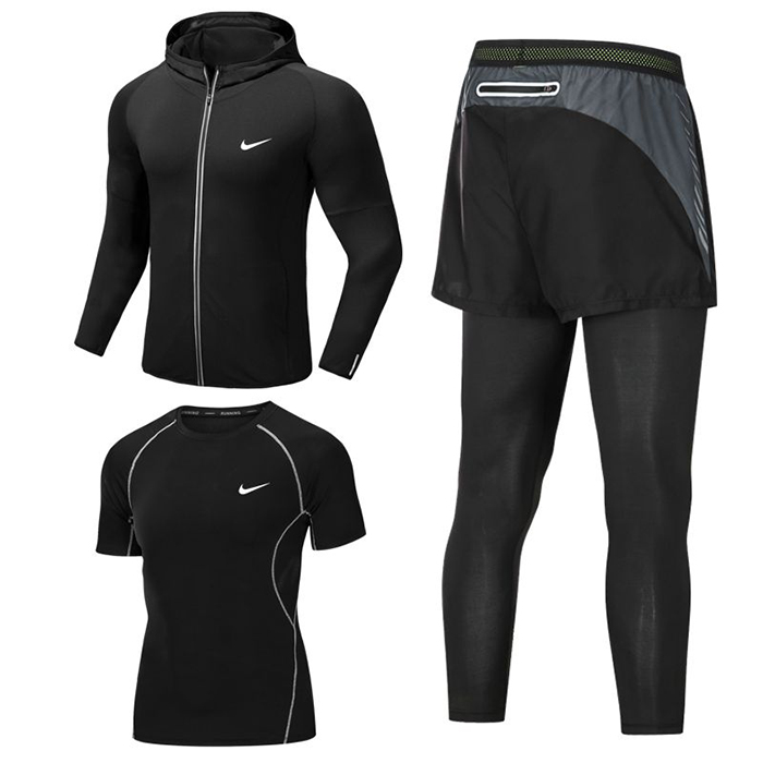 3 Piece Set Quick drying For men's Running Fitness Sports Wear Fitness Clothing men Training Set Sport Suit-2197562