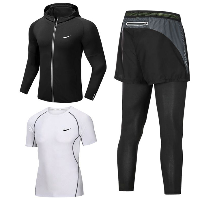 3 Piece Set Quick drying For men's Running Fitness Sports Wear Fitness Clothing men Training Set Sport Suit-8041332