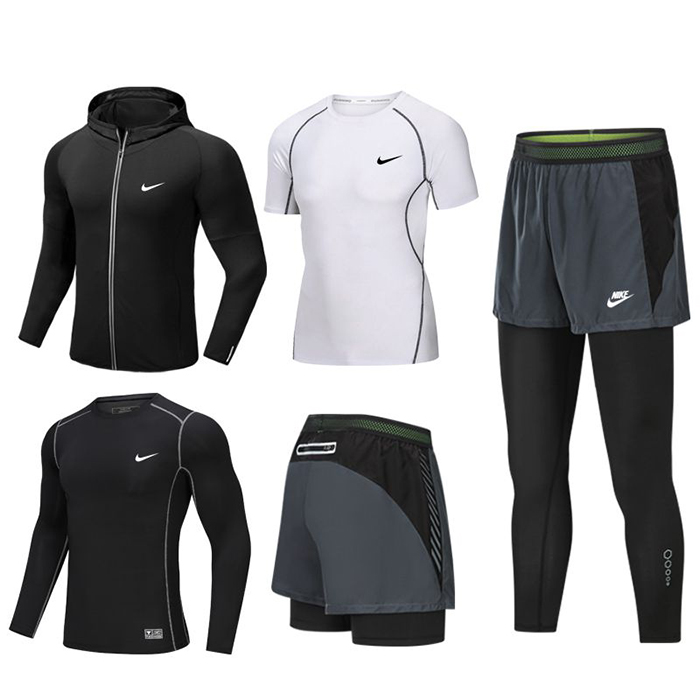 5 Piece Set Quick drying For men's Running Fitness Sports Wear Fitness Clothing men Training Set Sport Suit-372288
