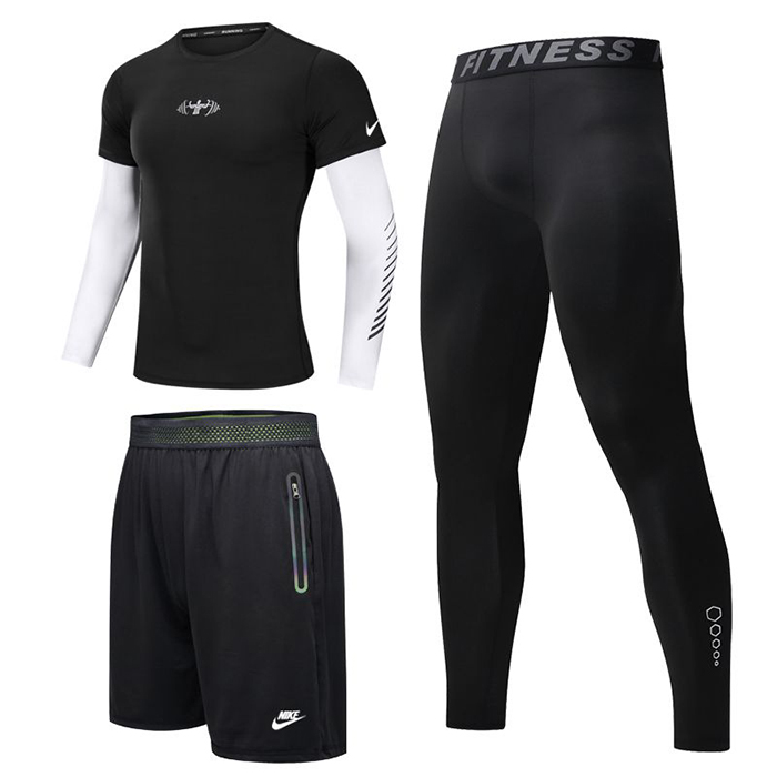 3 Piece Set Quick drying For men's Running Fitness Sports Wear Fitness Clothing men Training Set Sport Suit-8302484