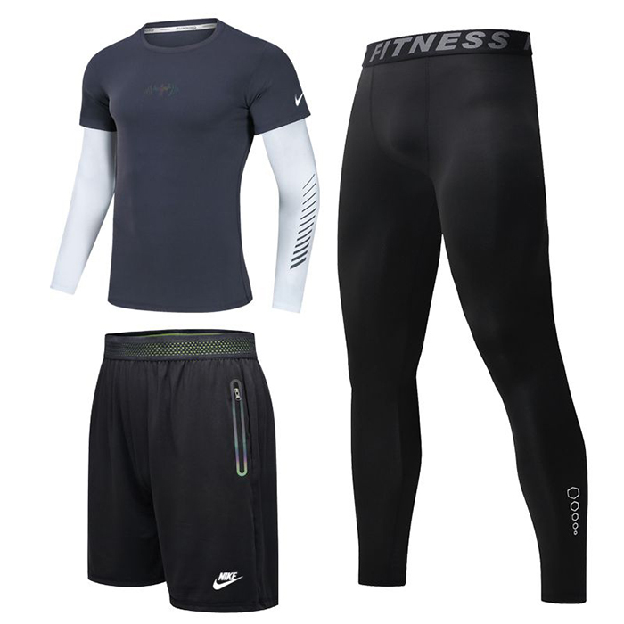 3 Piece Set Quick drying For men's Running Fitness Sports Wear Fitness Clothing men Training Set Sport Suit-6813290