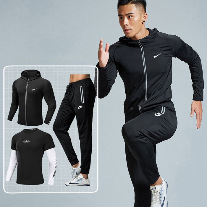 3 Piece Set Quick drying For men's Running Fitness Sports Wear Fitness Clothing men Training Set Sport Suit-7890225