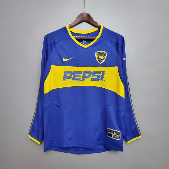 Retro Long Sleeve Boca Juniors 03/04 home short sleeve training suit-258434