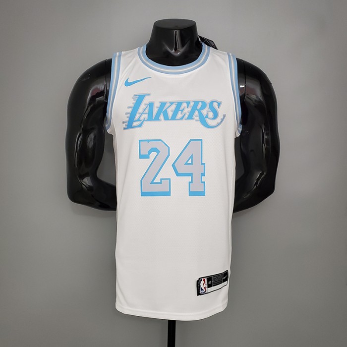 New Lakers Bryant #24 Crew Neck Retro Limited Edition White-5439851