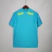 2021 Brazil Training Suit Blue Jersey version short sleeve-4820226