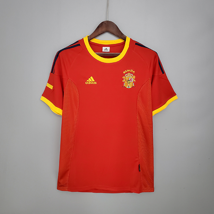 Retro Spain 2002 home version short sleeve training suit