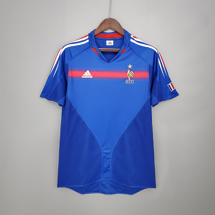 Retro France 2004 home version short sleeve training suit