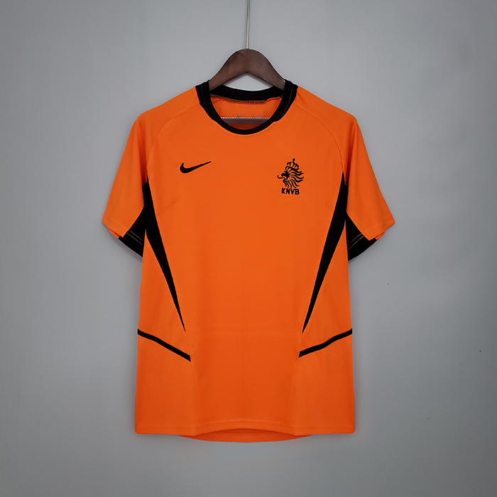 Retro Netherlands 2002 home version short sleeve training suit
