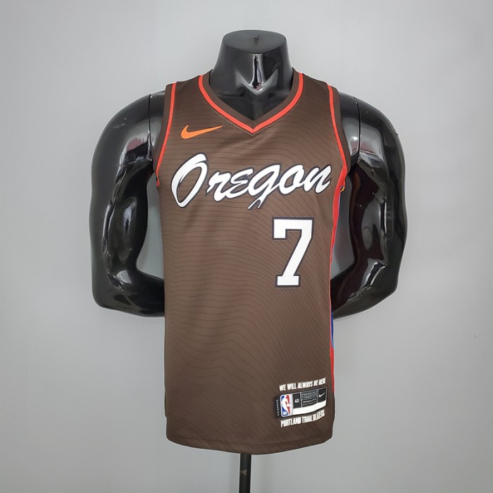 2021 ROY#7 Trail Blazers City Edition Brown NBA Jersey
