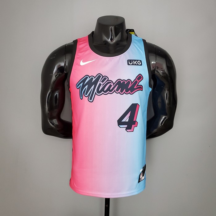 New Miami Heat OLADIPO#4 City Edition Pink Blue Gradient Color