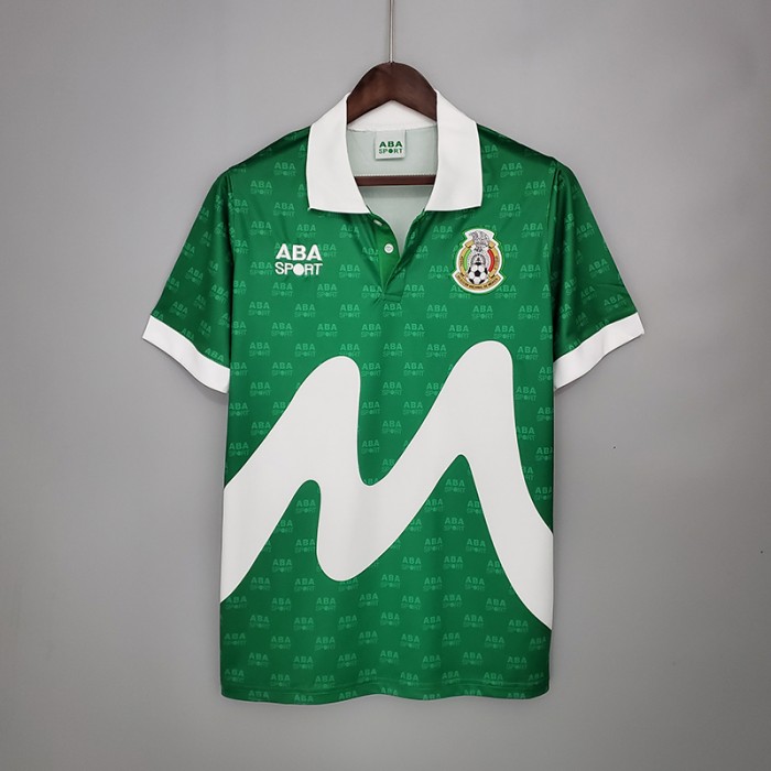 Retro Mexico 1995 home version short sleeve training suit