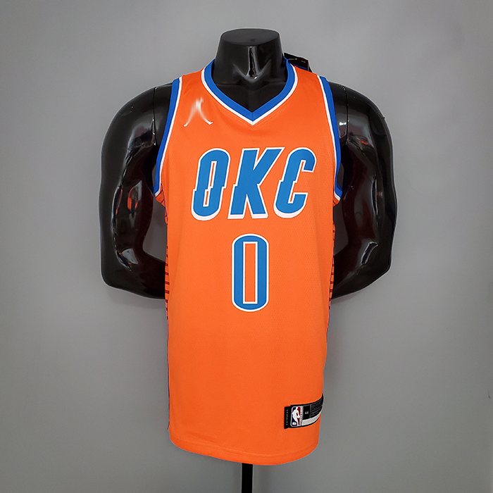 WESTBROOK#0 Thunder Jordan Orange NBA Jersey-1002163