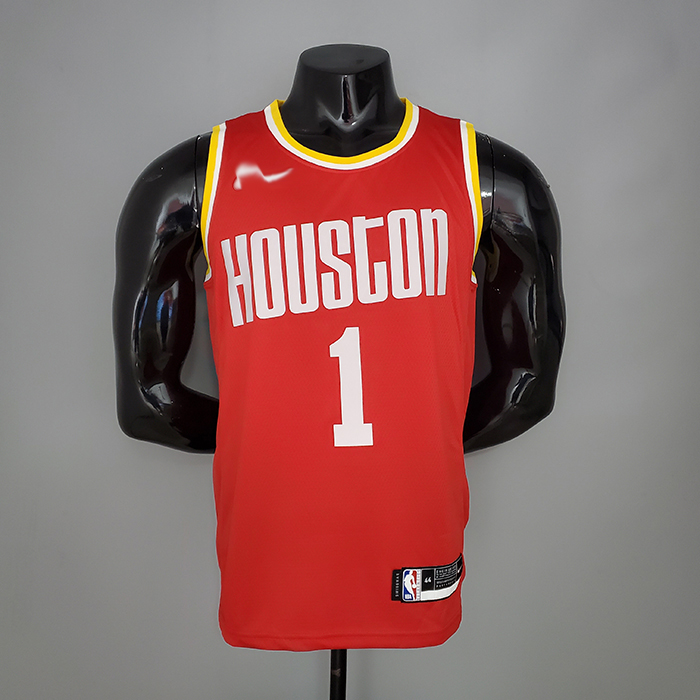 McGRADY#1 Rockets Retro Red NBA Jersey-4513036