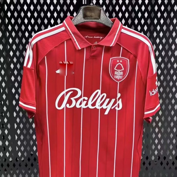 25/26 Nottingham Forest Home Red Jersey Version Short Sleeve-1689156
