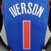 75th Anniversary Iverson #1 Detroit Pistons Blue NBA Jersey-7870848
