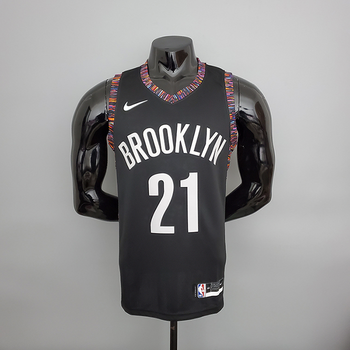 Brooklyn#21 Brooklyn Nets City version black NBA jersey-3437533
