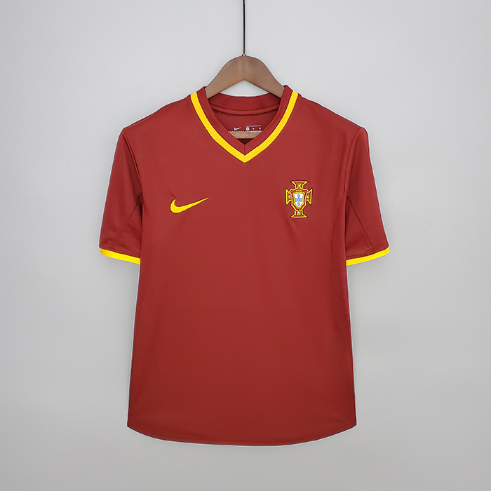 Retro 2000 Portugal home Jersey version short sleeve-341662