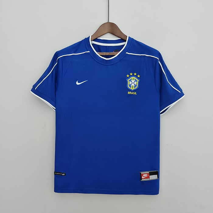 Retro 1998 Brazil away Jersey version short sleeve-7776001