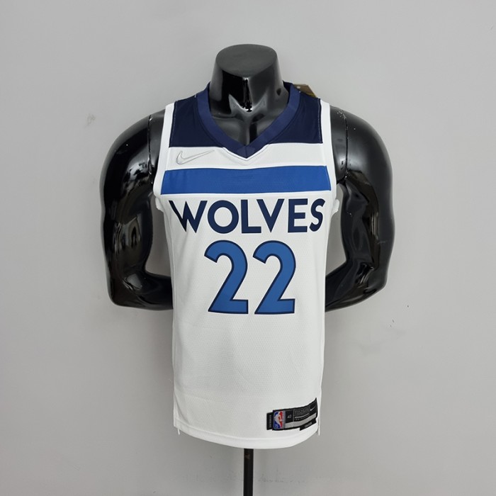 75th Anniversary Minnesota Timberwolves Wiggins #22 Royal White NBA Jersey-6764424