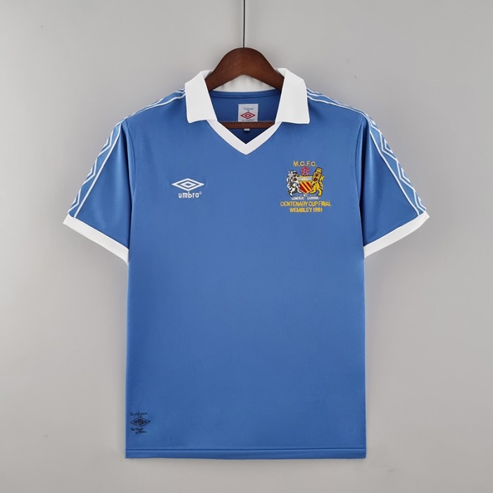 Retro Manchester City 81/82 home Jersey version short sleeve-1259662