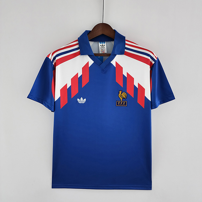 Retro 88/90 France home Jersey version short sleeve-4350670