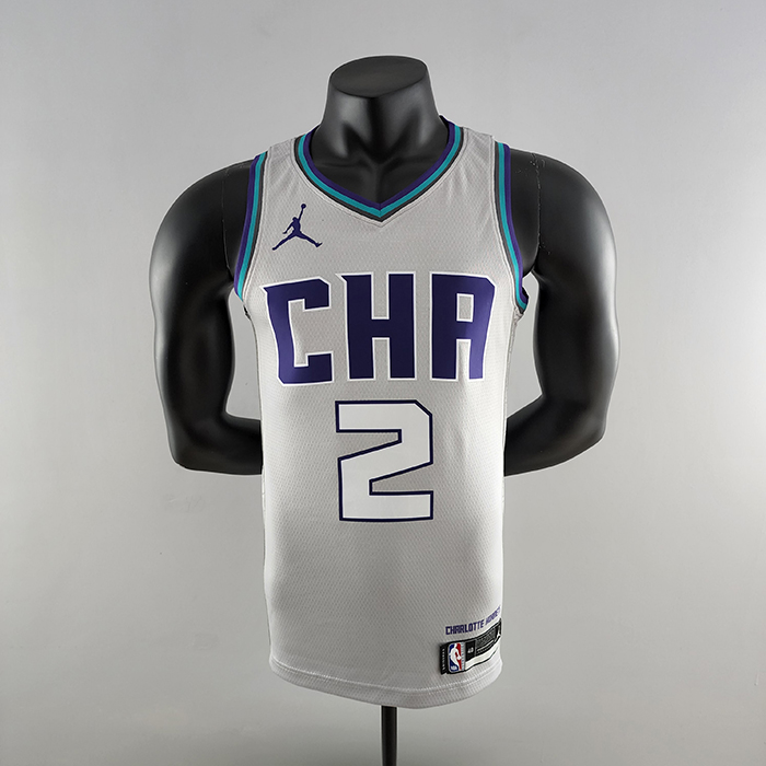 2019 Ball#2 Charlotte Hornets Grey NBA Jersey-8856189
