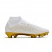 Air Zoom Mercurial Superfly IX Elite FG Soccer Shoes-White/Gold-9498684