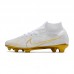Air Zoom Mercurial Superfly IX Elite FG Soccer Shoes-White/Gold-9498684
