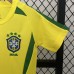 Retro Kids 2002 Brazil Home Kids Yellow Jersey Kit short Sleeve (Shirt + Short)-9675313