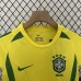 Retro Kids 2002 Brazil Home Kids Yellow Jersey Kit short Sleeve (Shirt + Short)-9675313