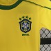 Retro Kids 1998 Brazil Home Kids Yellow Jersey Kit short Sleeve (Shirt + Short)-5206878