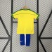 Retro Kids 1998 Brazil Home Kids Yellow Jersey Kit short Sleeve (Shirt + Short)-5206878