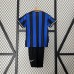 Retro 09/10 Kids Inter Milan Home Blue Black Kids Jersey Kit short Sleeve (Shirt + Short)-7742078