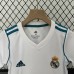 Retro 17/18 Kids Real Madrid Home White Kids Jersey Kit short Sleeve (Shirt + Short)-4573540