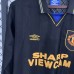Retro 93/95 Manchester United M-U Away Black Jersey Kit Long Sleeve-830493
