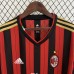 Retro 13/14 AC Milan Home Red Black Jersey Kit Long Sleeve-4656151